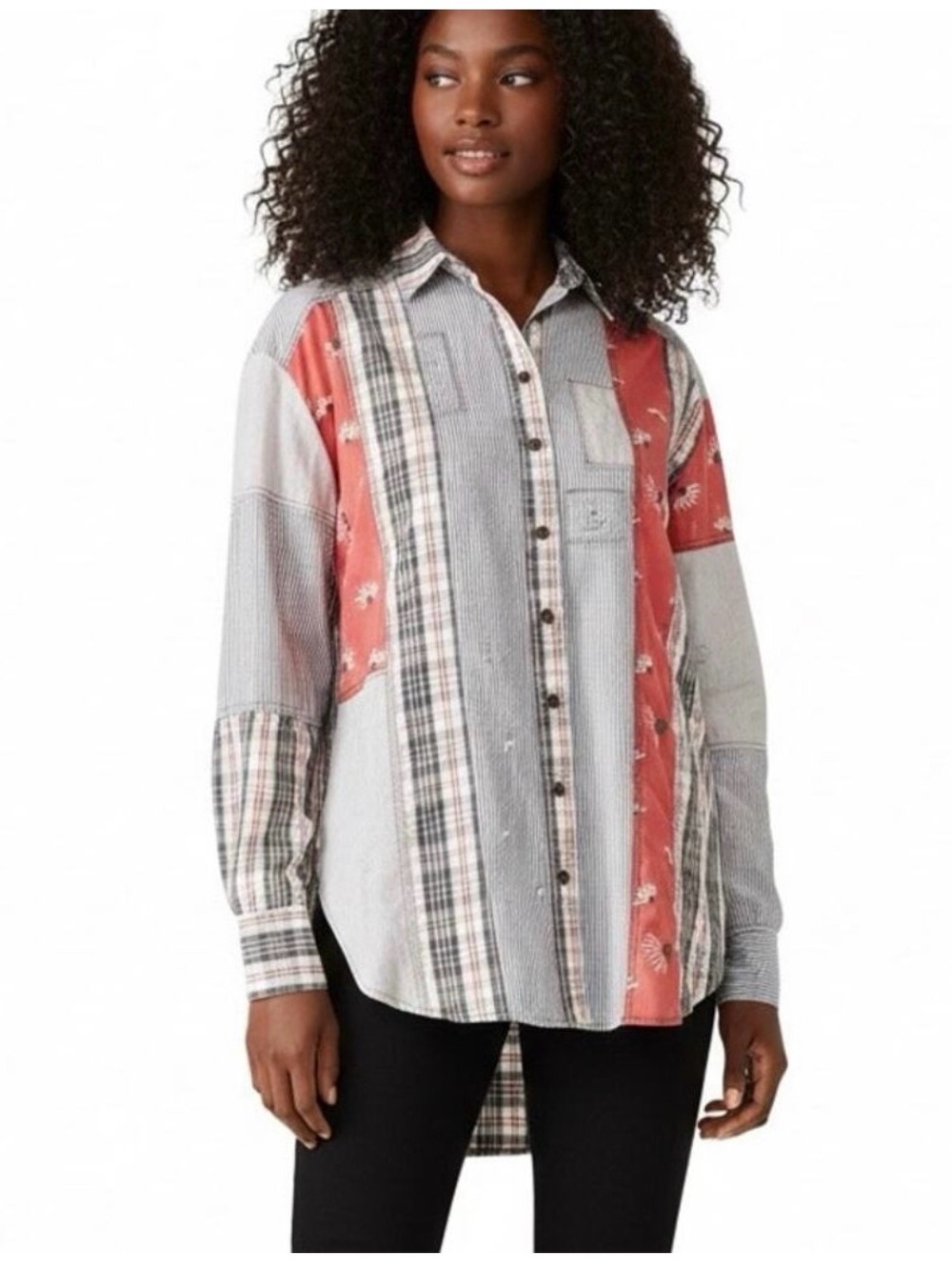 ⭐️Free People All Patched Up Button Down⭐️